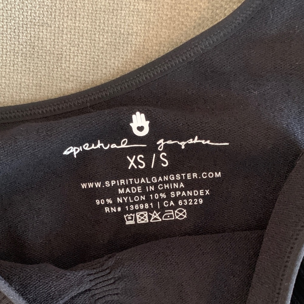 Spiritual Gangster One Shoulder Black Asymmetrical Crop Top - Picture 3 of 4